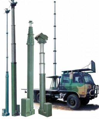 Electric Customized Round Square Telescopic Antenna Aluminum Mast Military Telescopic Mast For Military Communication Radar System